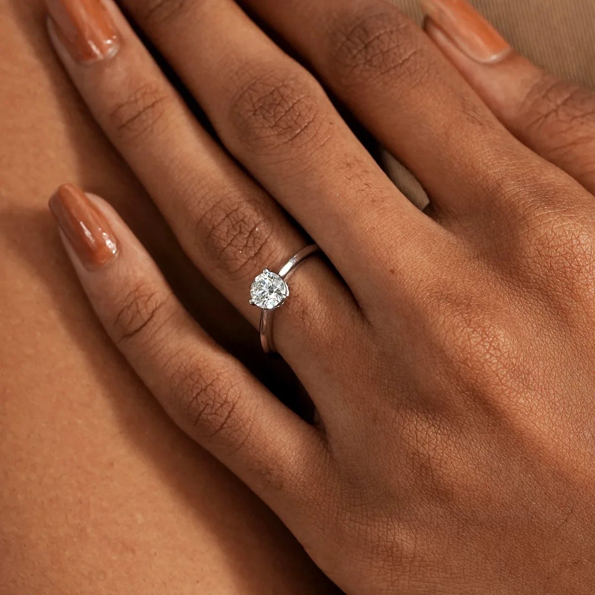 Round Solitaire Diamond Finger Ring
